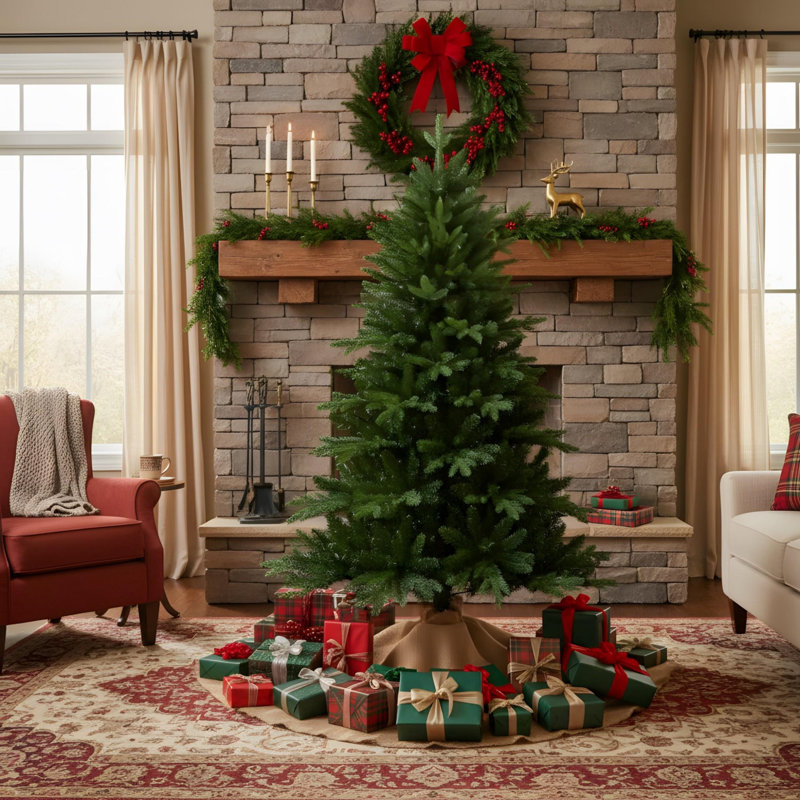 Arbre de Noël 5 pi en PVC vert + PE avec 1488 pointes, H 5 pi