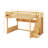 Queen Size Wood Loft Bed Frame With Staircase,Storage Shelves & Wardrobe-812086051
