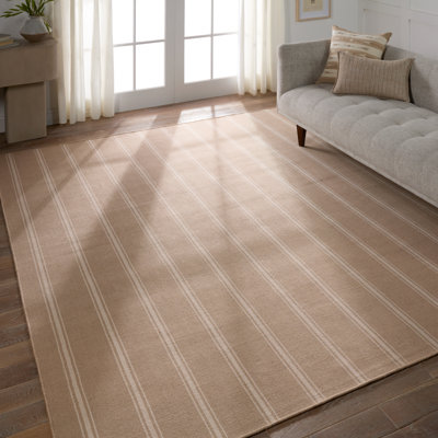 Striped Area Rug in Beige/Ivory