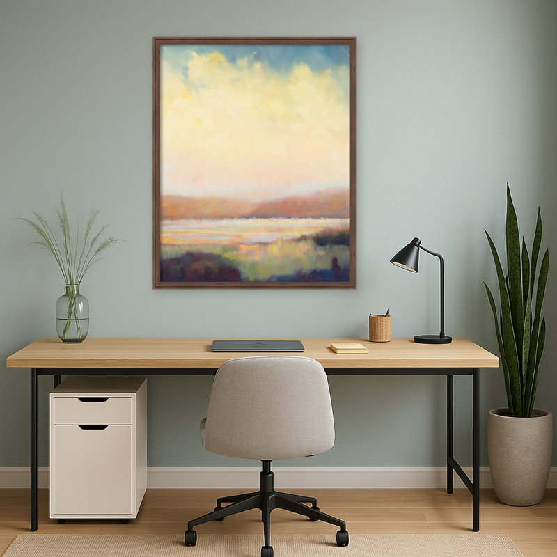 «Days Like This» par William McCarthy, reproduction d'art sur toile encadrée, 31x38, Brun moyen Florence