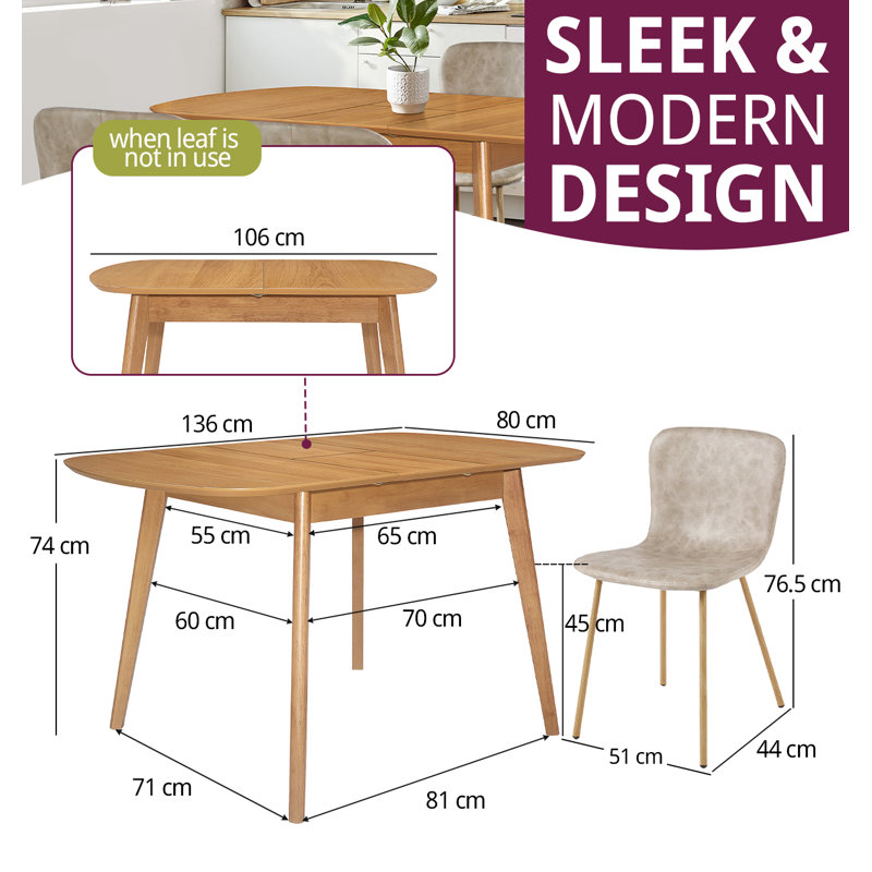 Balani 4 - Person Butterfly Leaf Dining Set