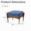 Ensemble de 2 repose-pieds d'extérieur en rotin brun avec coussin bleu pour cour ou terrasse-1304938012