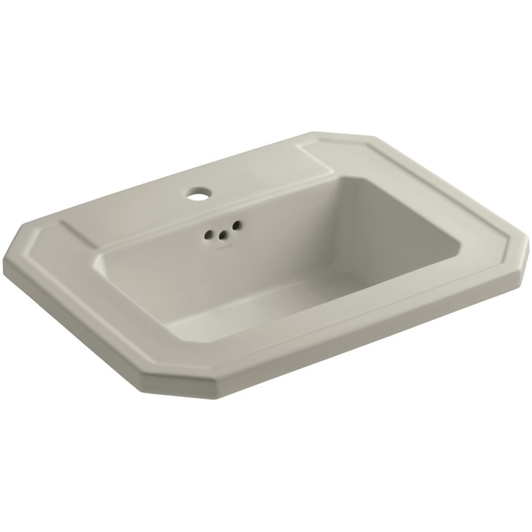 Kathryn® Vitreous China Rectangular Drop-In Bathroom Sink with Overflow