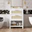 Armoire de salle de bain avec 1 tiroir profond, 1 tiroir basculant, lavabo simple-1200825773