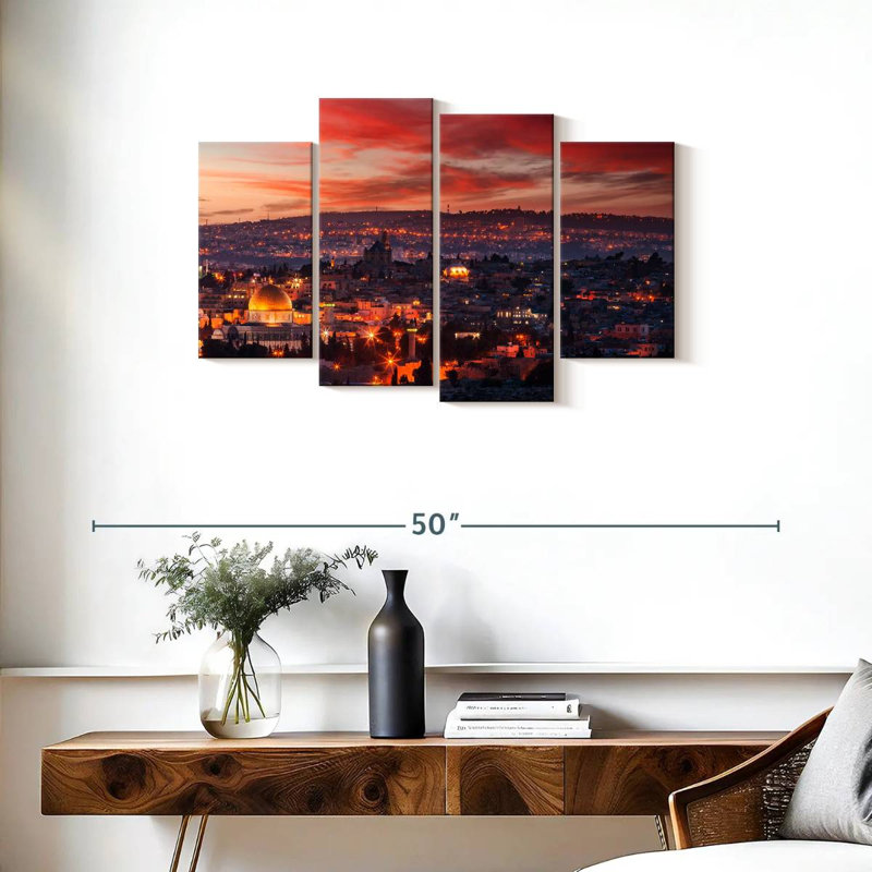 Hannes, Jérusalem au coucher du soleil, H 22 po x l 36 po