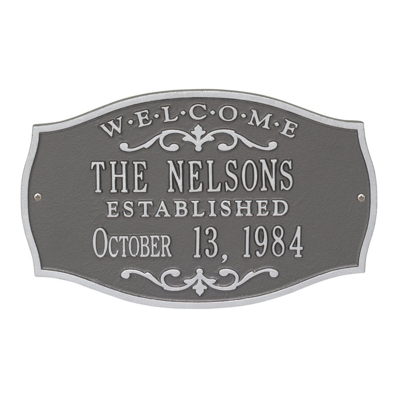 Brookfield 4-Line Wall Address Plaque, Black/Gold, Yes
