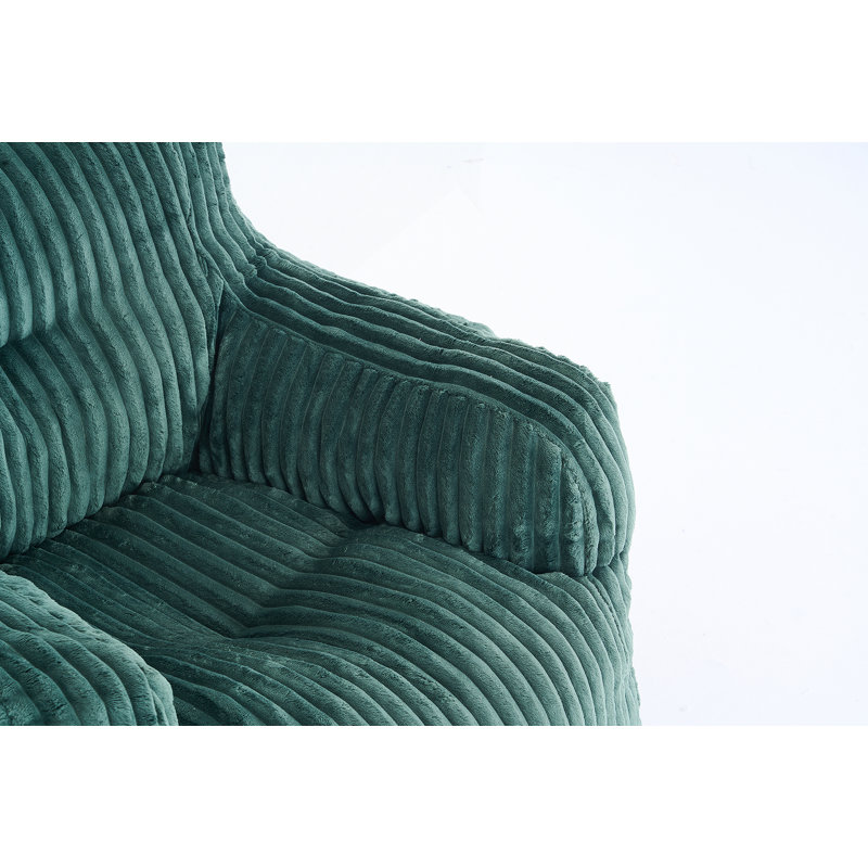 Fabric Bean Bag Chair, Green Corduroy