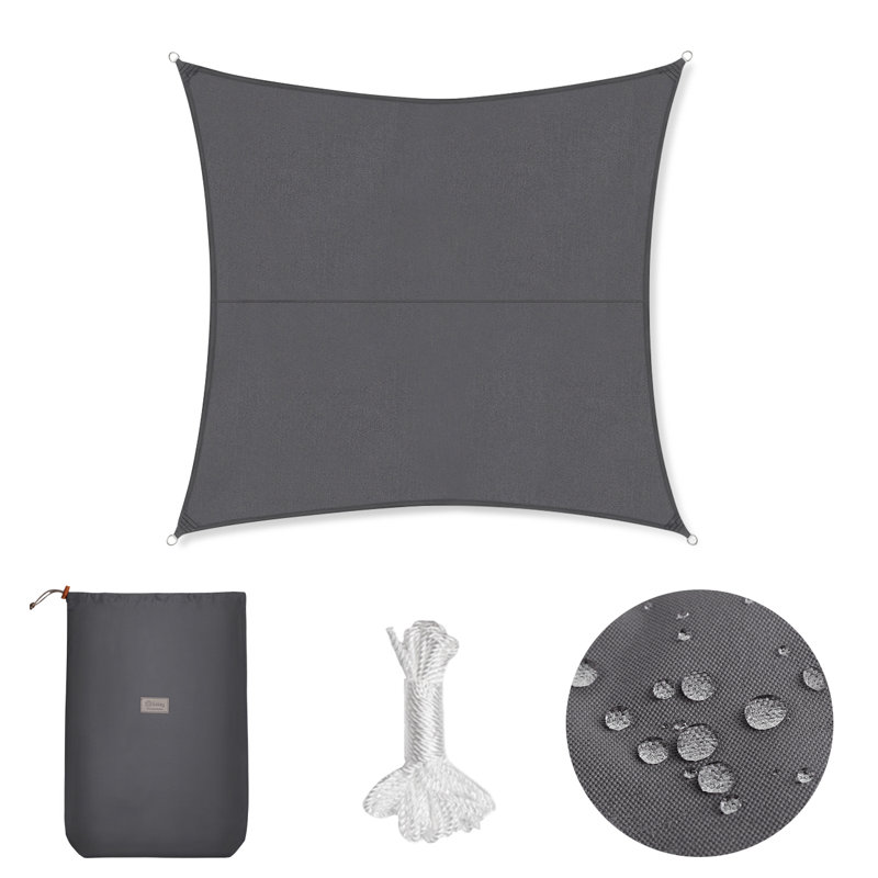 4m x 4m Square shade sail, Grey