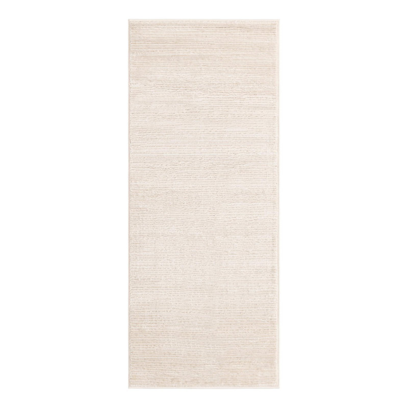 Mclellan Solid Color Machine Made Power Loom Area Rug in Ivory, Runner 2' x 5'1"