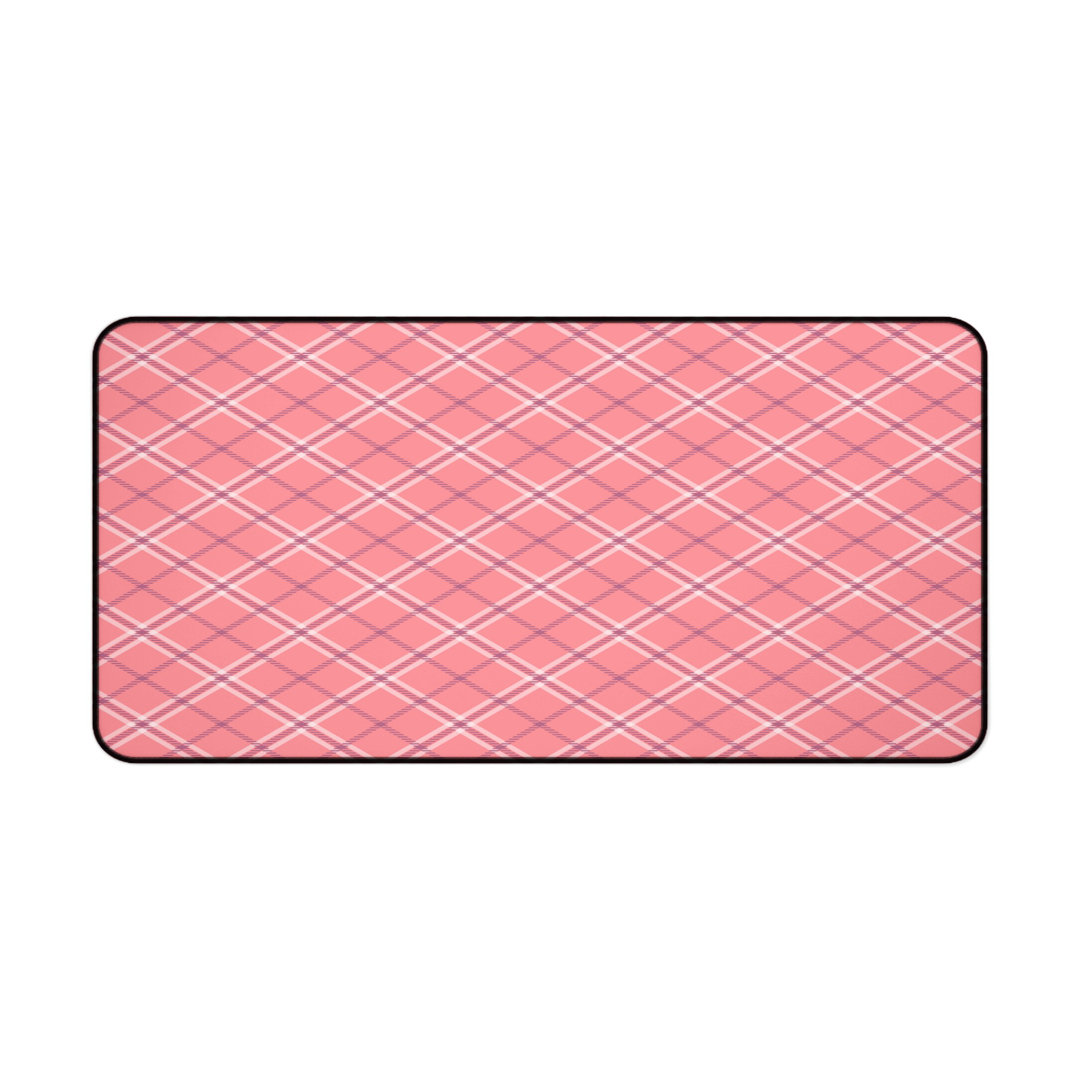 Pink Argyle Plaid Desk Mat
