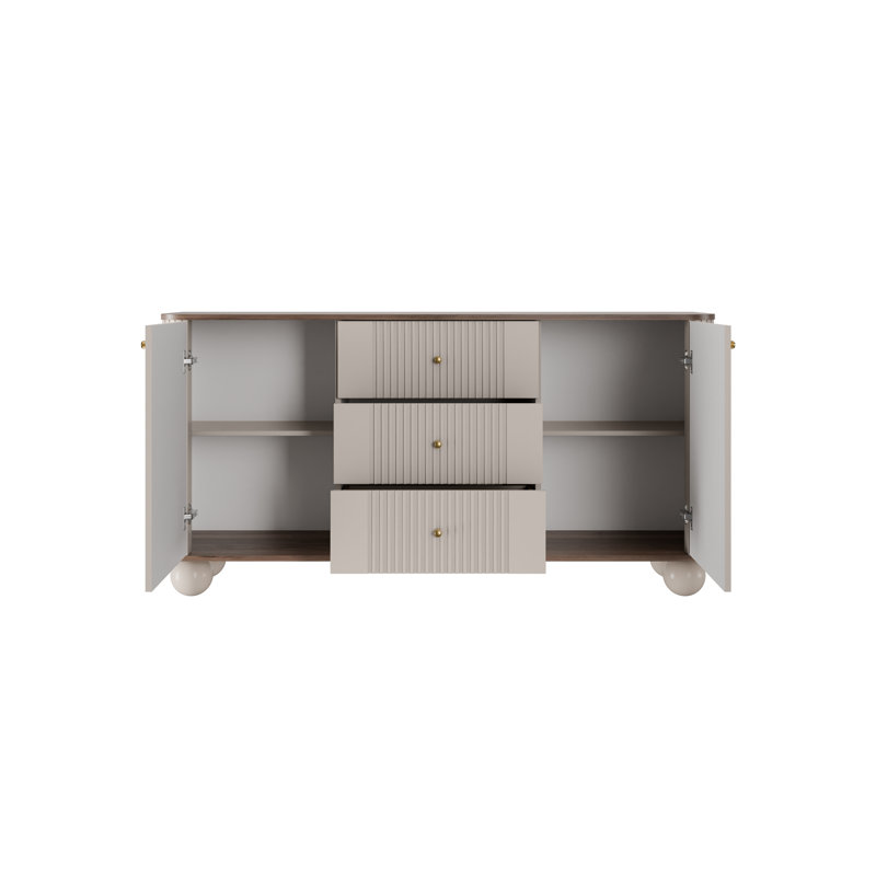 Dayzee Komoda 160 2d3sz - handles, Cashmere/Nut/Gold