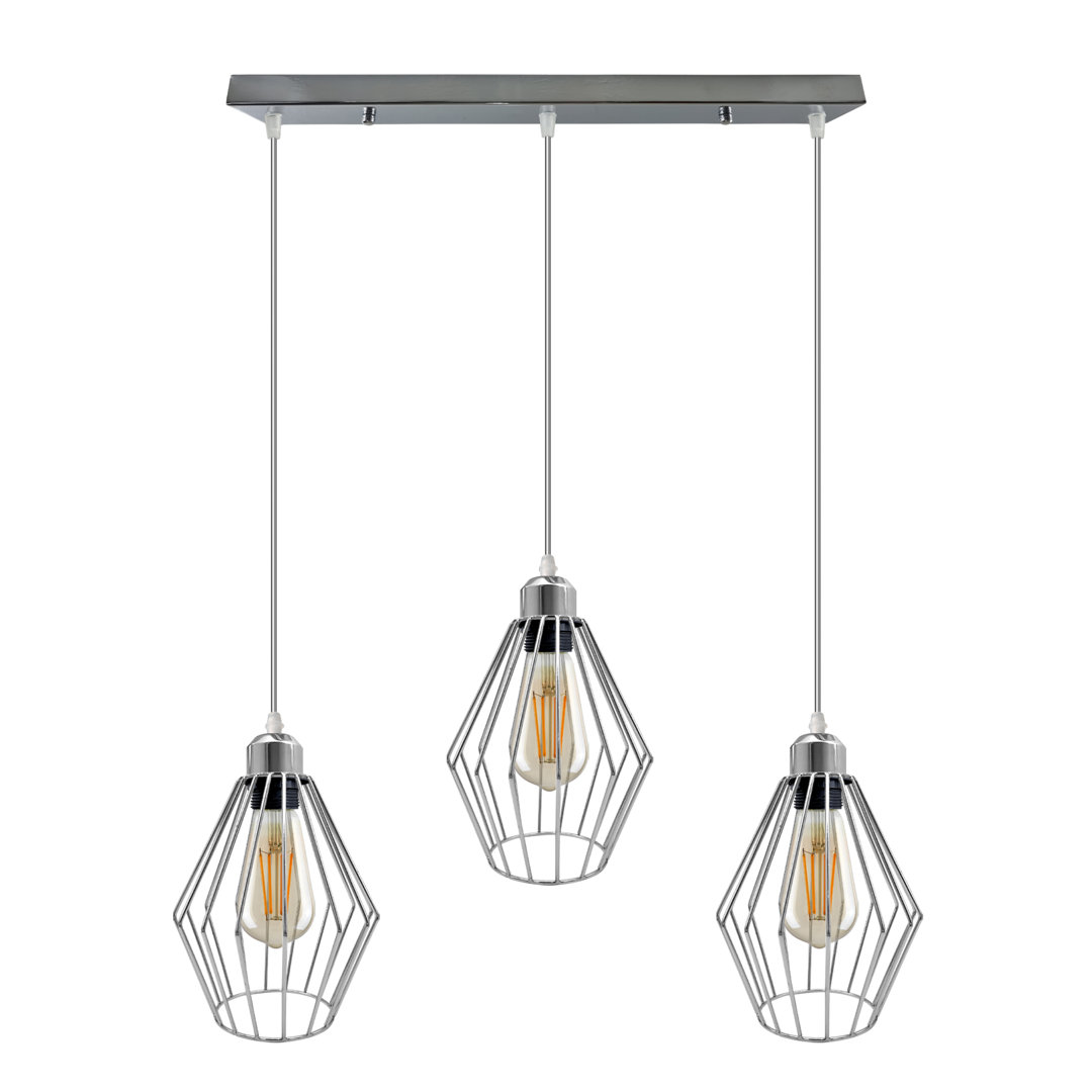 Luisana 3 - Light Chrome Kitchen Island Pendant