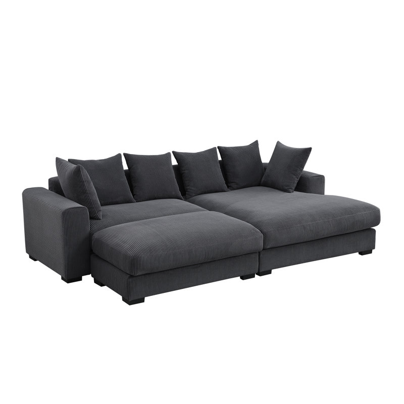 Canapé modulaire 4 pièces 4 pièces, Polyester gris foncé