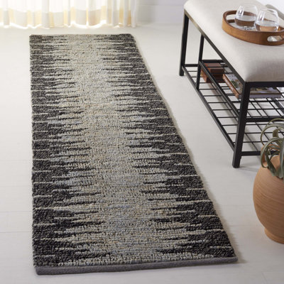 Tapis abstrait en jute / laine tissé à la main Simeko
