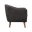 Chaise d'appoint Mid-Century moderne en chenille de couleur charbon anthracite 1pc-1972567439