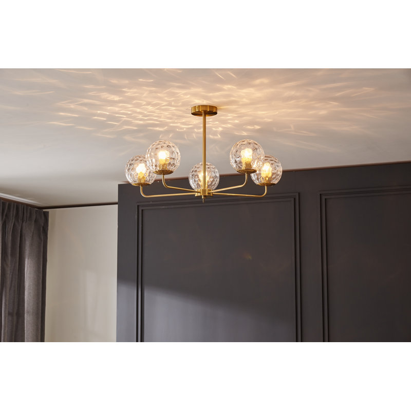 Moonya Glass Semi Flush Mount