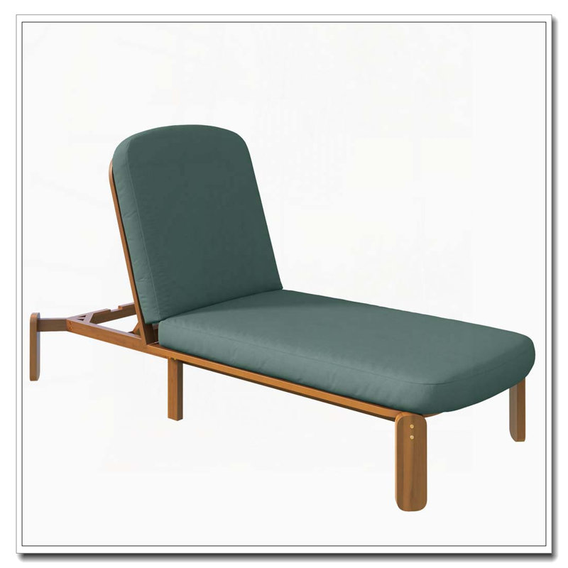 Outdoor Chaise Lounge Adjustable Patio Chaise, Green