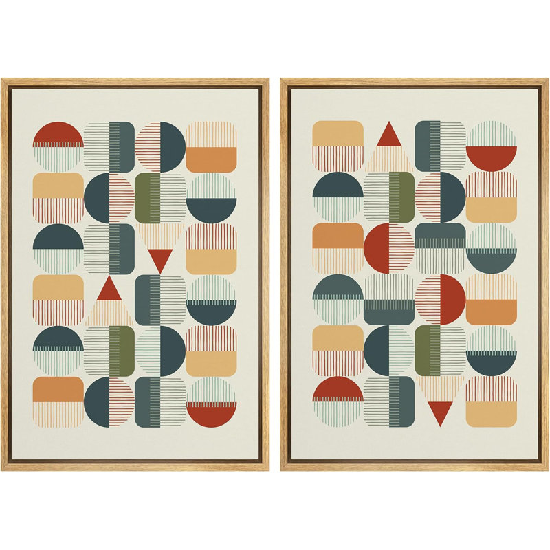 Illustration de style Mid-Century Mid-Century, H 24 po x l 32 po, Naturel