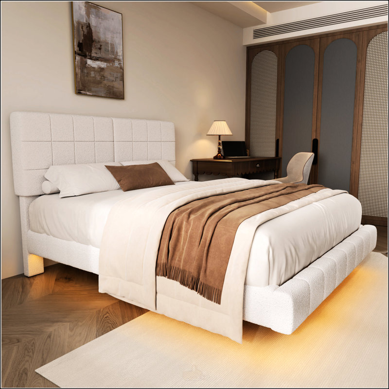 Lit flottant avec lumière White Boucle