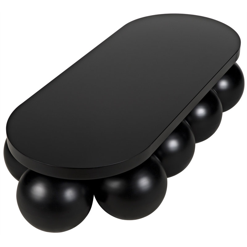Noir Lambreta 74" Oval Black Metal Coffee Table