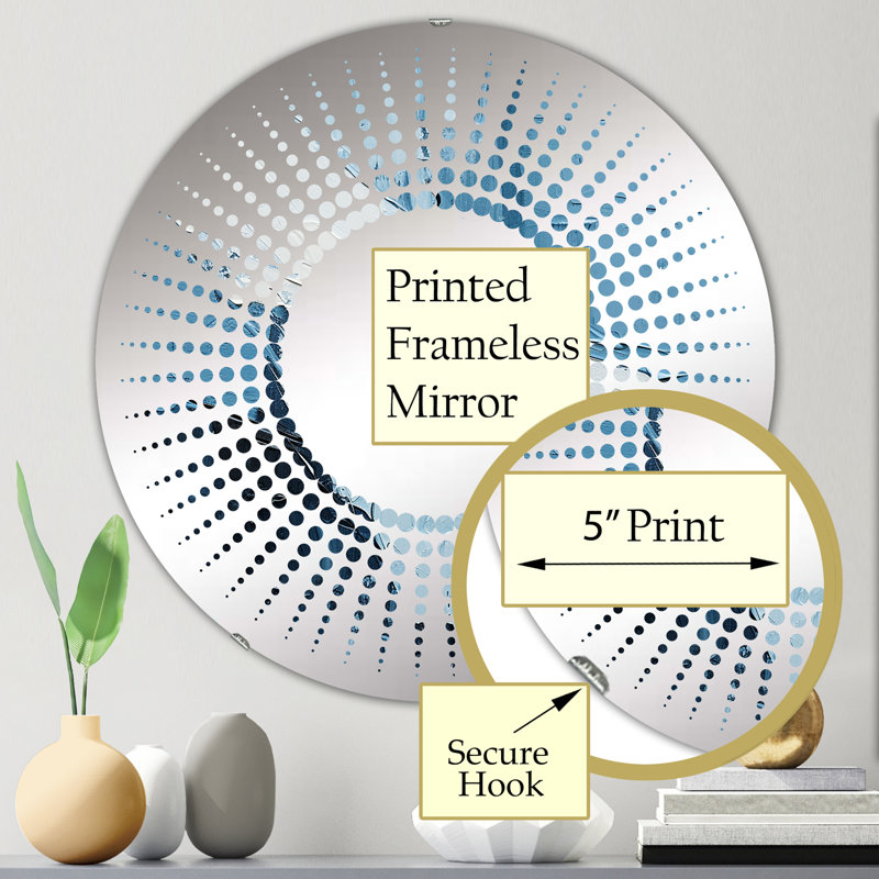 Minimalisme scandinave Harmony Art - Miroir décoratif Starburst | Rond, 23,6 po x 23,6 po