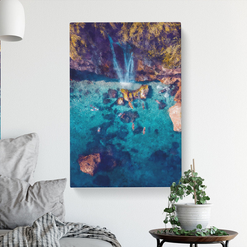 Waterfall In Nerja Spain - Wrapped Canvas, 50cm H x 35cm W x 3cm D