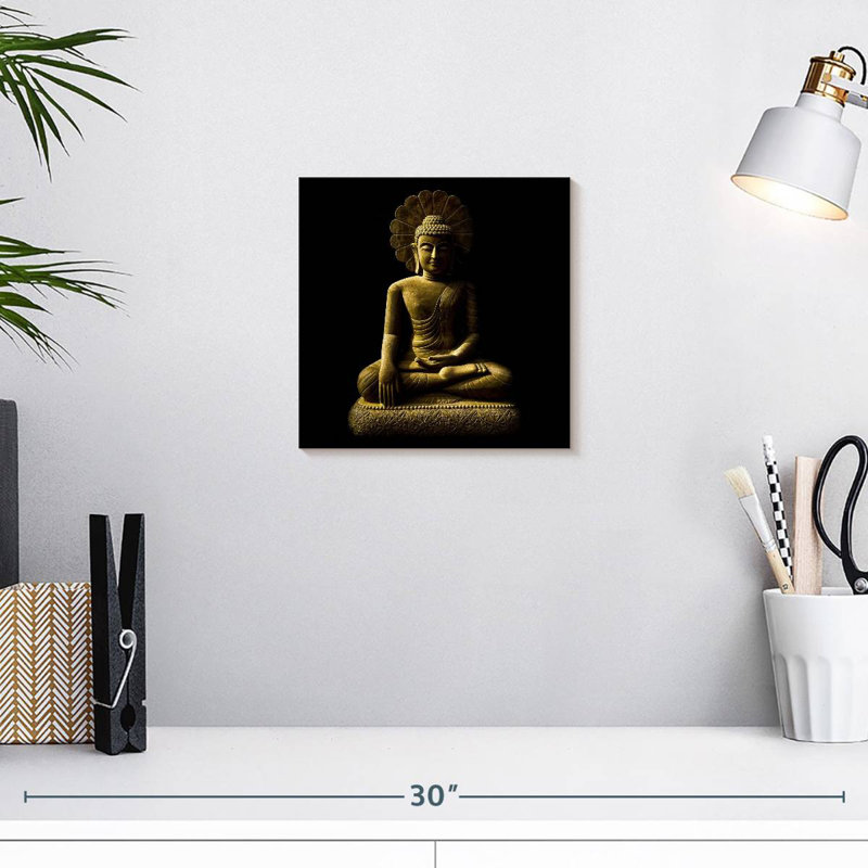 Statue de Bouddha méditant Javetta, H 10 po x l 10 po