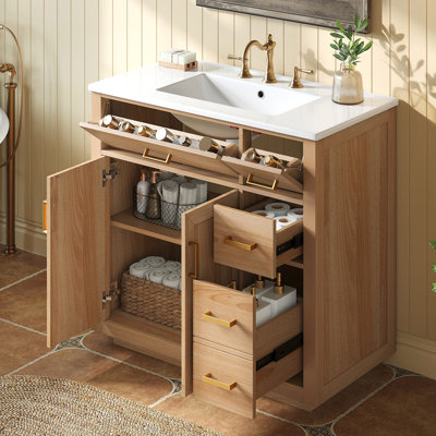 Meuble-lavabo élégant 36 "avec lavabo en céramique