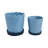Decorative Glazed Planters With Saucers for Indoor & Outdoor Patio Use -  Scalloped Flower Pots Home  Accent for Living Room Decor - Set Of 2, 8", 7"