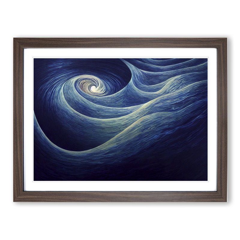 Uplifting Modern Abstract Art - Framed Print, 25cm H x 34cm W x 2cm D, Walnut