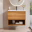 Ensemble de meuble-lavabo mural moderne 24 po et 30 po avec lavabos de comptoir et tiroirs à fermeture en douceur avec rangement ouvert-1134336809-1134336814
