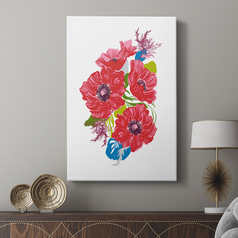 Brilliant Poppies I - galerie sur mesure, H 18 po x l 12 po