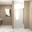 Porte de douche - Matériau de la structure en aluminium nickel brossé, demi-structure, film en verre trempé antidéflagrant de 1/4 po (6 mm)-124402386