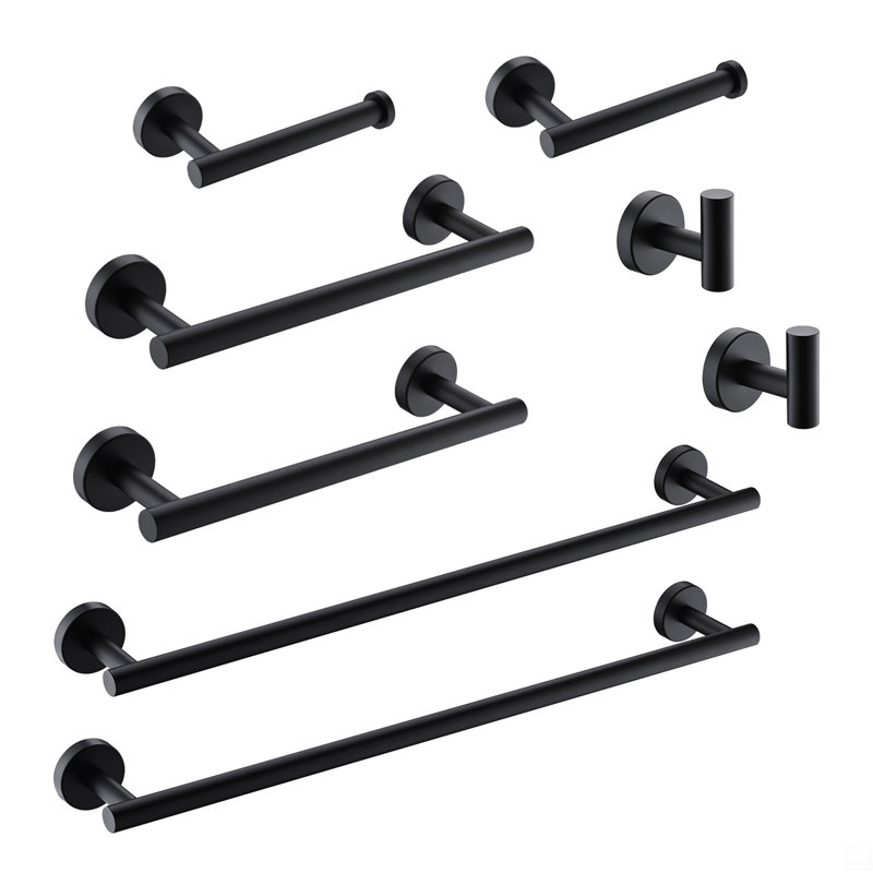 8-Pieces Brushed Nickel Bathroom Accessories Set, Stainless Steel Bathroom Hardware Set, Bath Towel Bar Set, Towel Racks For Bathroom Wall Mounted.