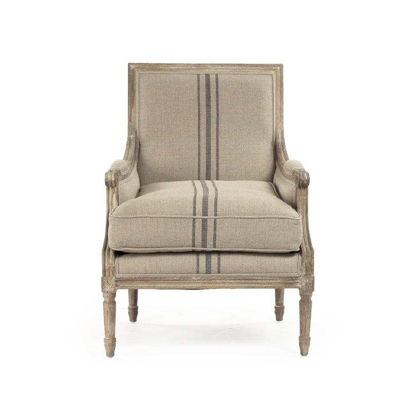 Louis Club Chair, Khaki/Blue