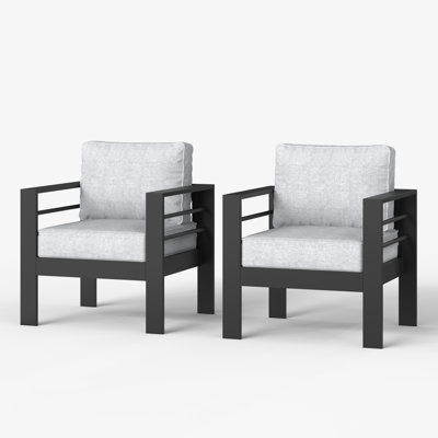 Metal Outdoor Lounge Chair with Cushions