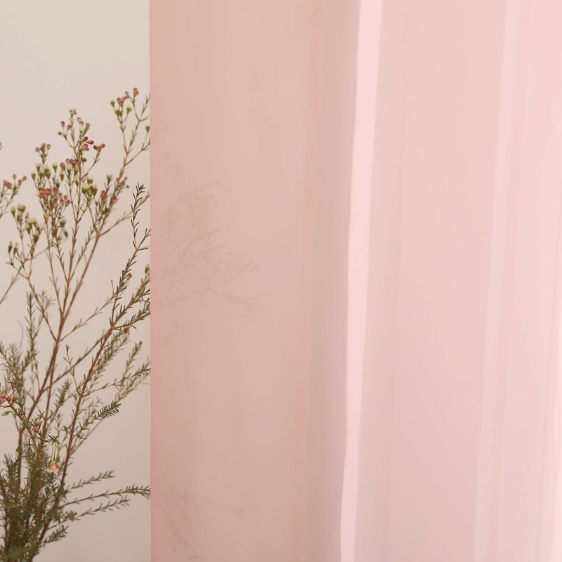 Gainsborough Sheer Curtain Pair, 52" W x 45" L, Pale Pink