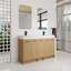 Meuble-lavabo autoportant à double cuve avec rangement très grand et portes à fermeture en douceur