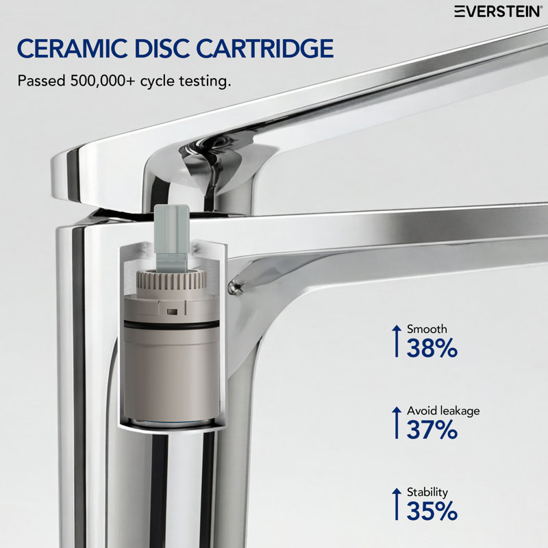 Single Hole Bathroom Faucet with Drain Assembly, Single Handle Bathroom Sink Faucet, Chrome