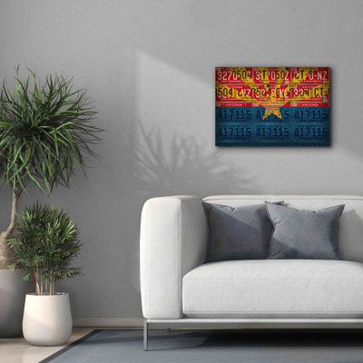 'Arizona State Flag License Plates' by Design Turnpike, Giclee Canvas Wall Art