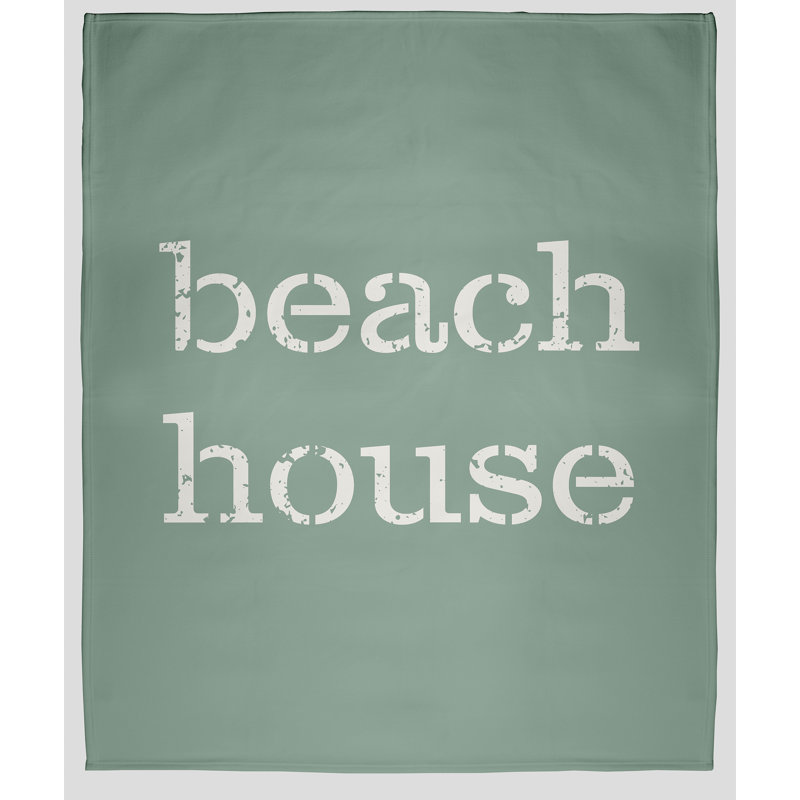 Beach Vacation Fleece Throw Blanket, 30" W x 40" L, Sage