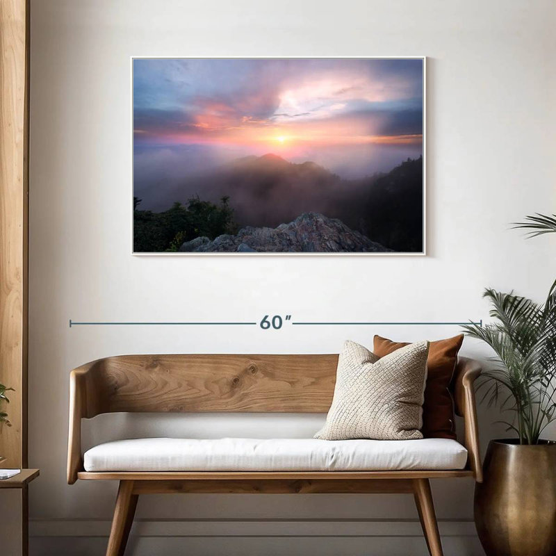 Paysage de Great Smoky Mountain, Cadre flottant blanc, 43 po x 29 po