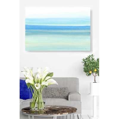 Coastal Abstract IV, Blue, Cream, Teal, Aqua, Soft, Muted