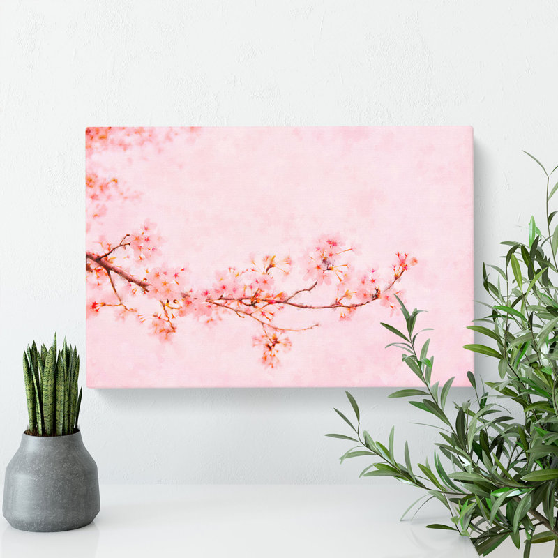 Pink Cherry Blossom - Wrapped Canvas, 35cm H x 50cm W x 3cm D