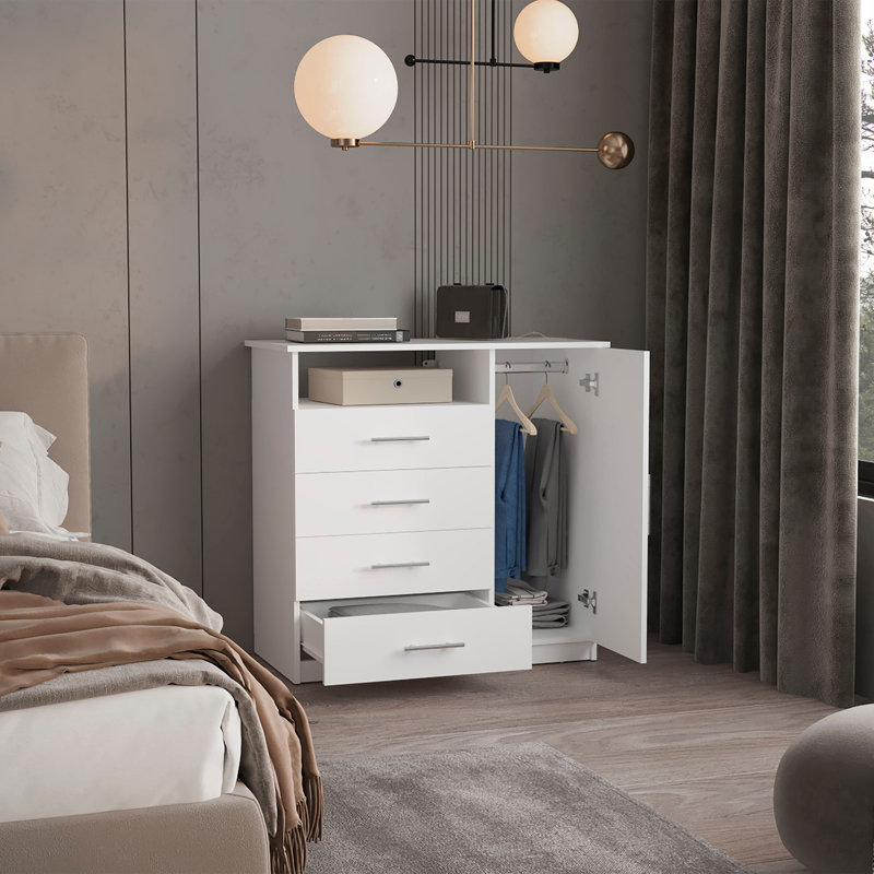 Commode 4 tiroirs Baylon - blanc