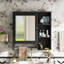 Armoire de rangement murale pour salle de bain, armoires à pharmacie avec grande porte miroir, tablettes réglables et trois niveaux de rangement ouverts (meuble-lavabo non inclus)-1107389418