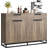 55" Farmhouse Sideboard Buffet Cabinet with 2 Drawers & 4 Doors, Kitchen Coffee Bar Storage Cabinet-1865398421