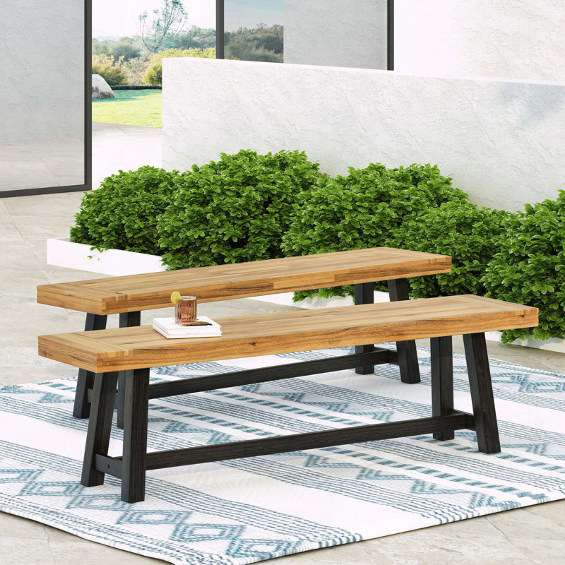 Banc d'extérieur en acacia, Noyer