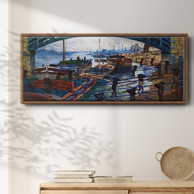 The coal carrier by Monet - Framed Canvas