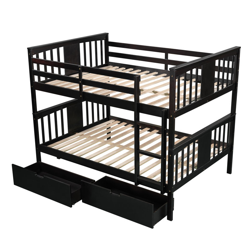 Lit superposé avec tiroirs et échelle pour les meubles de chambre à coucher et d'amis, Espresso